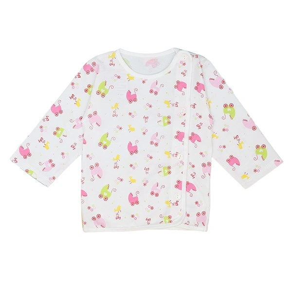 Áo tay dài in hình thú xanh IQ Baby màu trắng 7