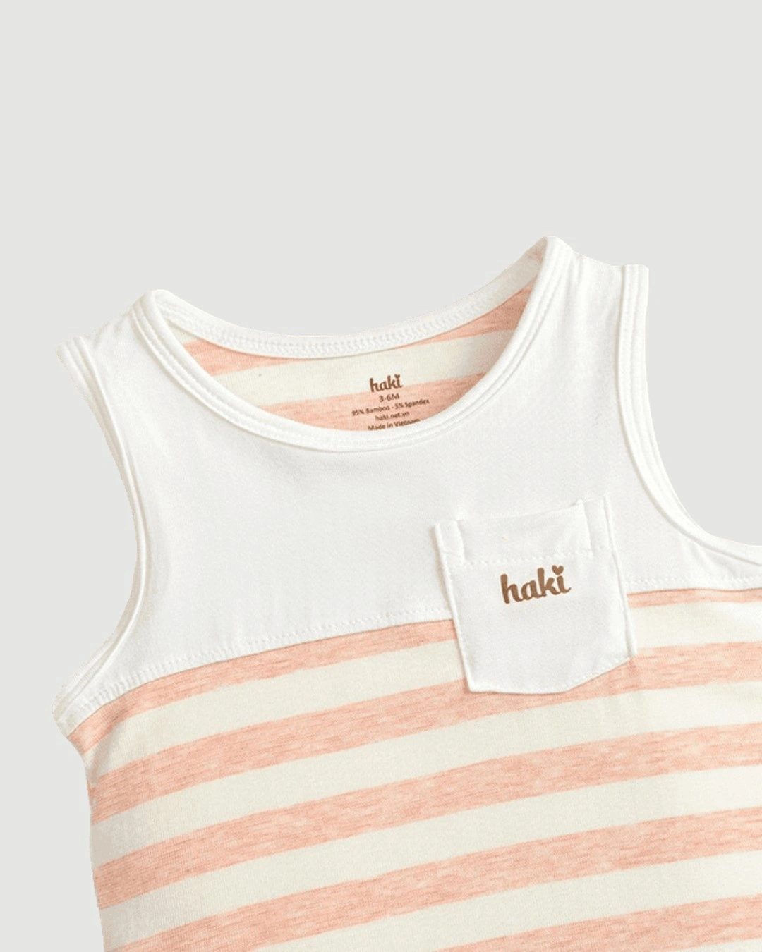 Bộ sát nách kẻ to Haki BB045 màu cam 3