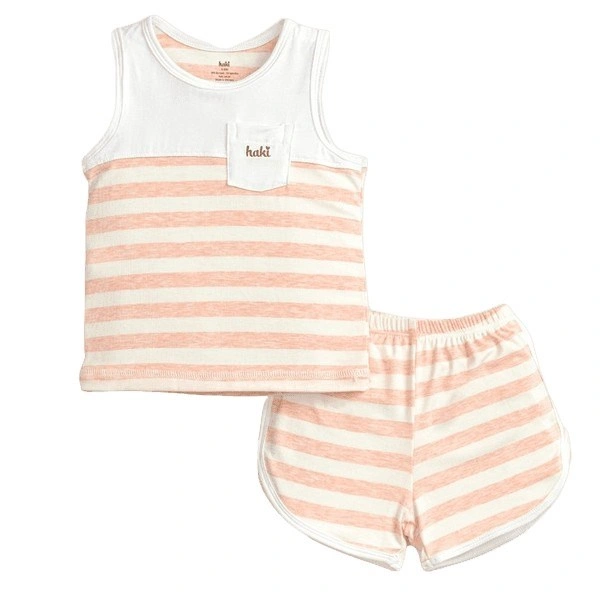 Bộ sát nách kẻ to Haki BB045 màu cam 1