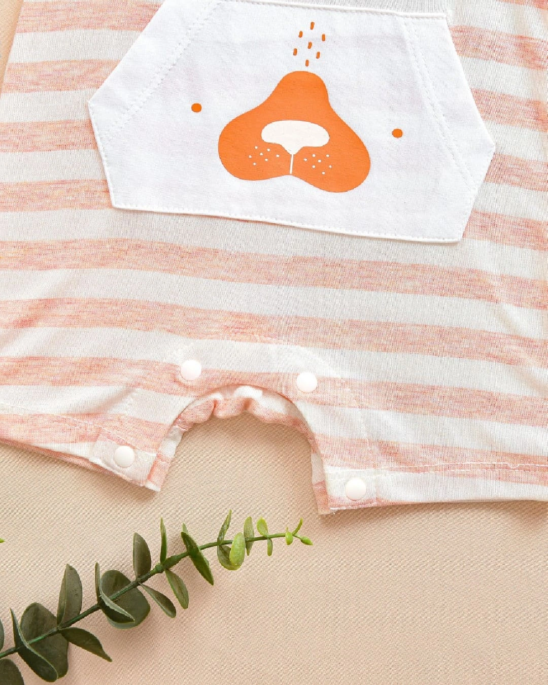 Bodysuit sát nách kẻ thưa Haki BB046 màu cam 4