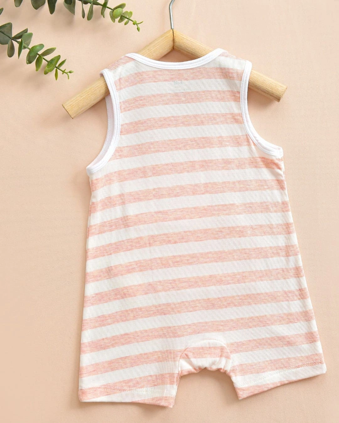 Bodysuit sát nách kẻ thưa Haki BB046 màu cam 2