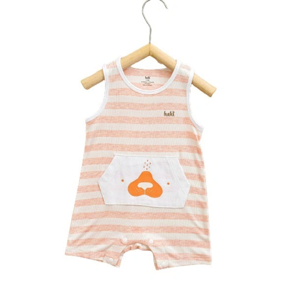 Bodysuit sát nách kẻ thưa Haki BB046 màu cam 1