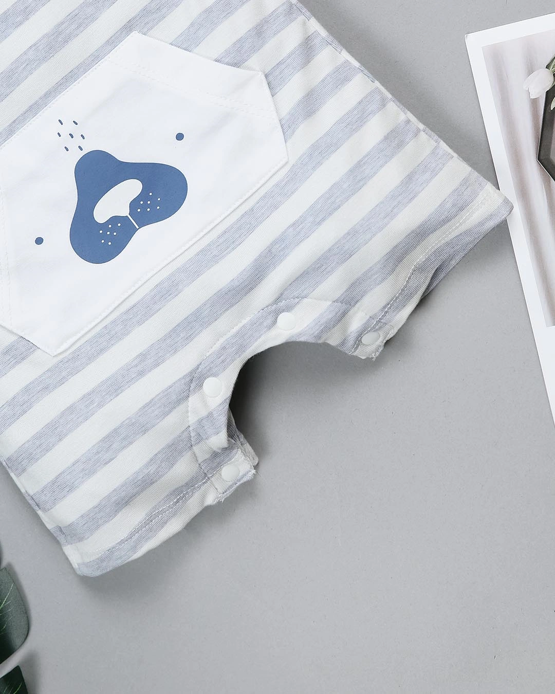 Bodysuit sát nách kẻ thưa Haki BB046 màu xanh 6