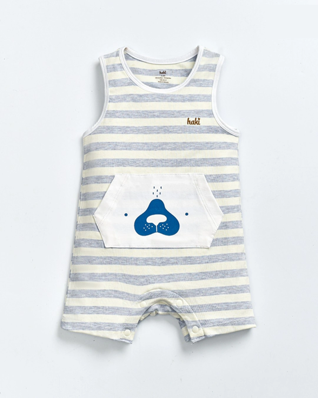 Bodysuit sát nách kẻ thưa Haki BB046 màu xanh 1