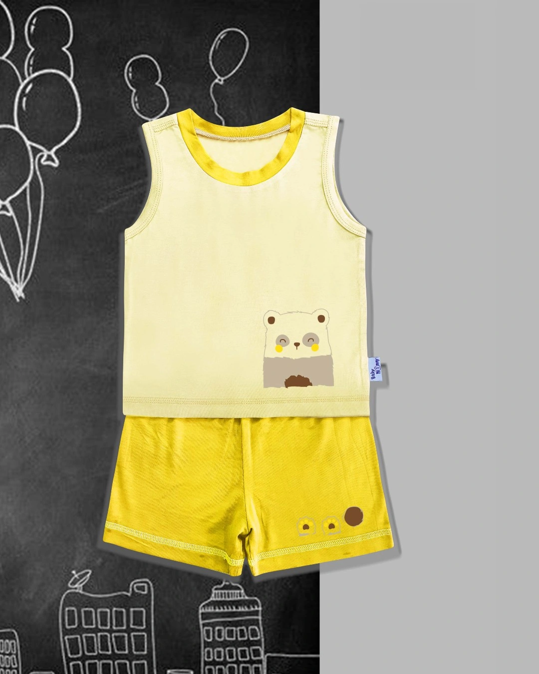 Bộ sát nách màu in thú BabyMommy - Màu ngẫu nhiên 3