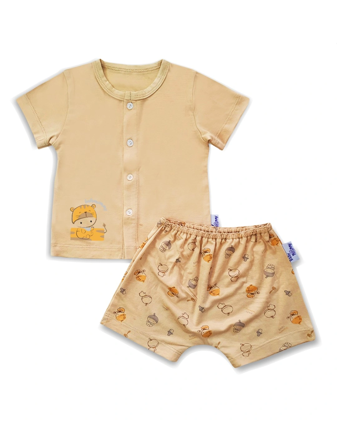 Bộ tay ngắn cài giữa màu in BabyMommy - Màu ngẫu nhiên 3