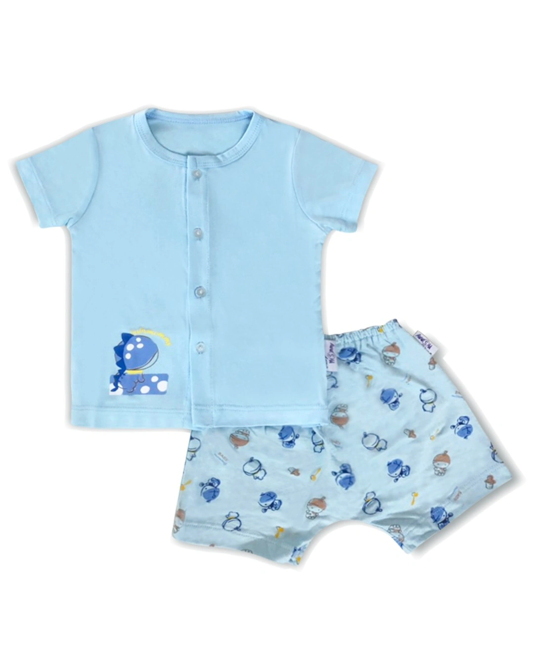 Bộ tay ngắn cài giữa màu in BabyMommy - Màu ngẫu nhiên 5