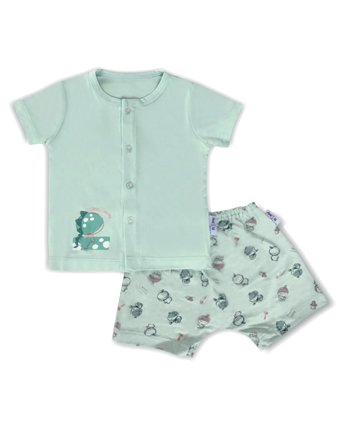 Bộ tay ngắn cài giữa màu in BabyMommy - Màu ngẫu nhiên 6