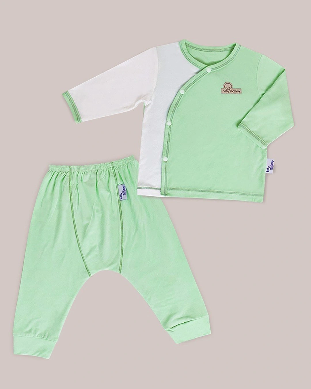 Bộ tay dài cài lệch BabyMommy - Màu ngẫu nhiên 2