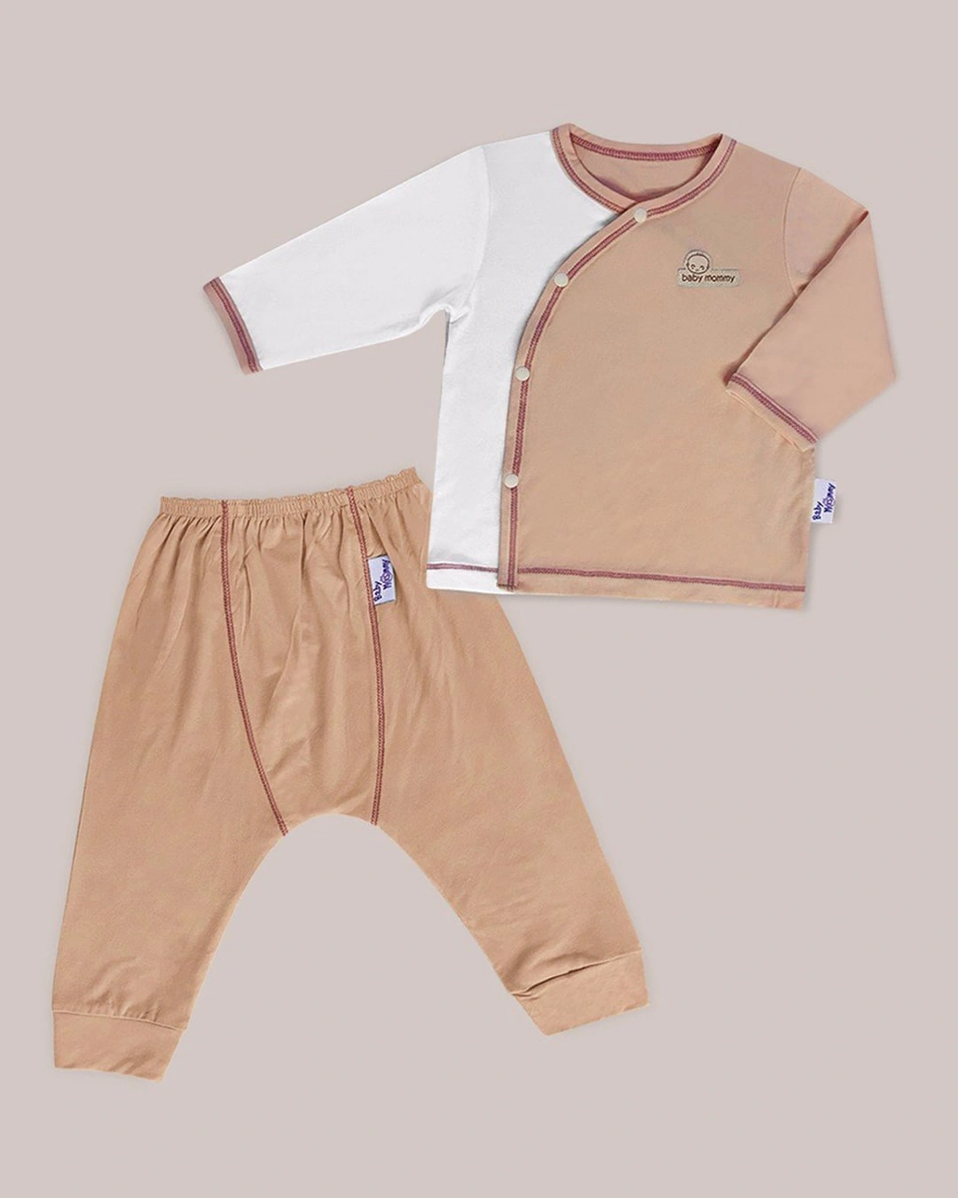 Bộ tay dài cài lệch BabyMommy - Màu ngẫu nhiên 3