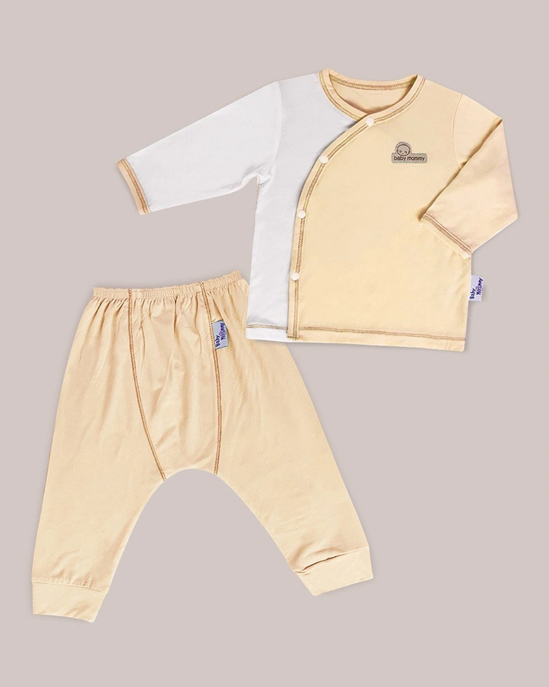 Bộ tay dài cài lệch BabyMommy - Màu ngẫu nhiên 4