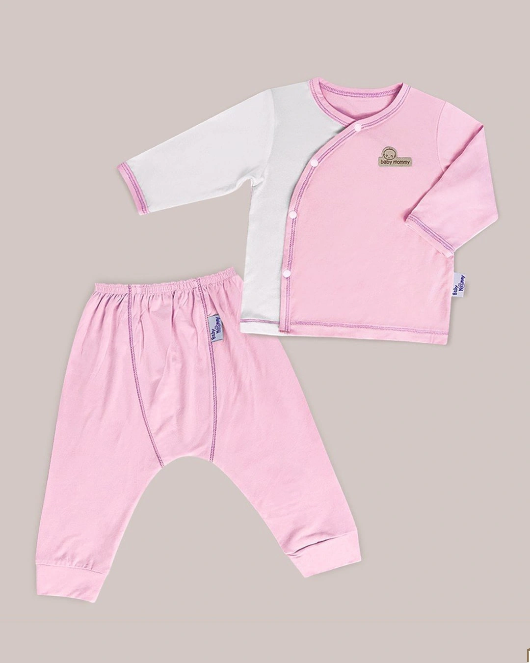 Bộ tay dài cài lệch BabyMommy - Màu ngẫu nhiên 6