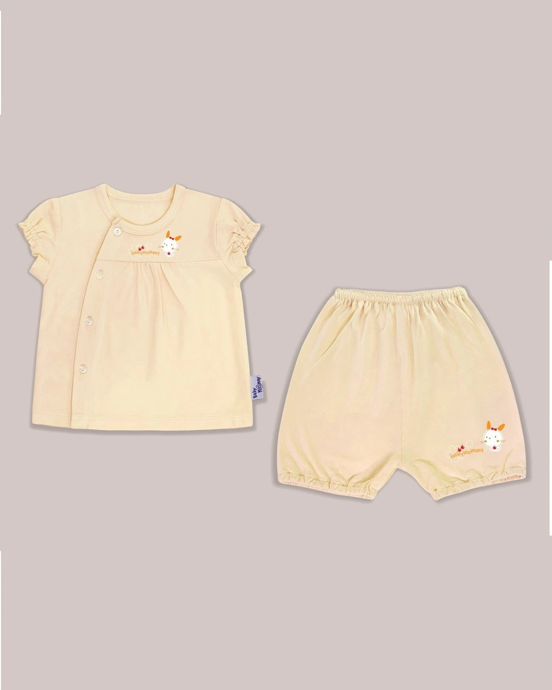 Bộ tay ngắn nhún in thỏ bé gái BabyMommy - Màu ngẫu nhiên 2