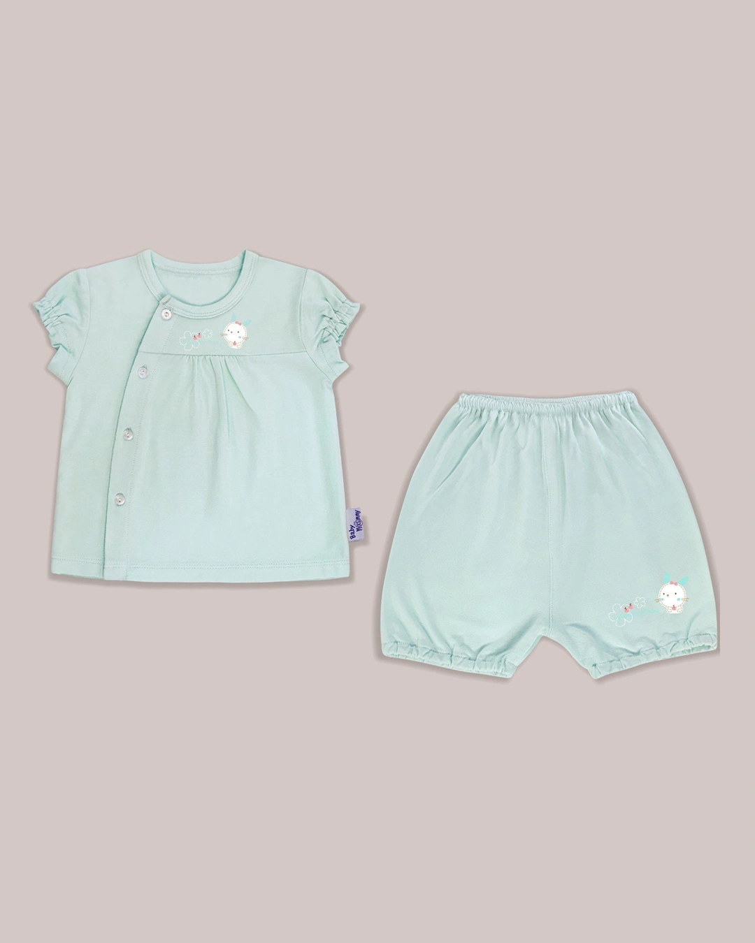 Bộ tay ngắn nhún in thỏ bé gái BabyMommy - Màu ngẫu nhiên 5