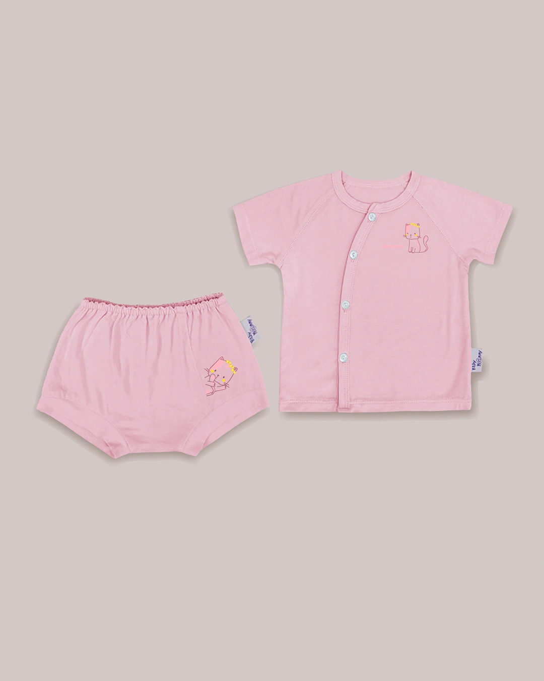 Bộ tay ngắn cài lệch BabyMommy - Màu ngẫu nhiên 3