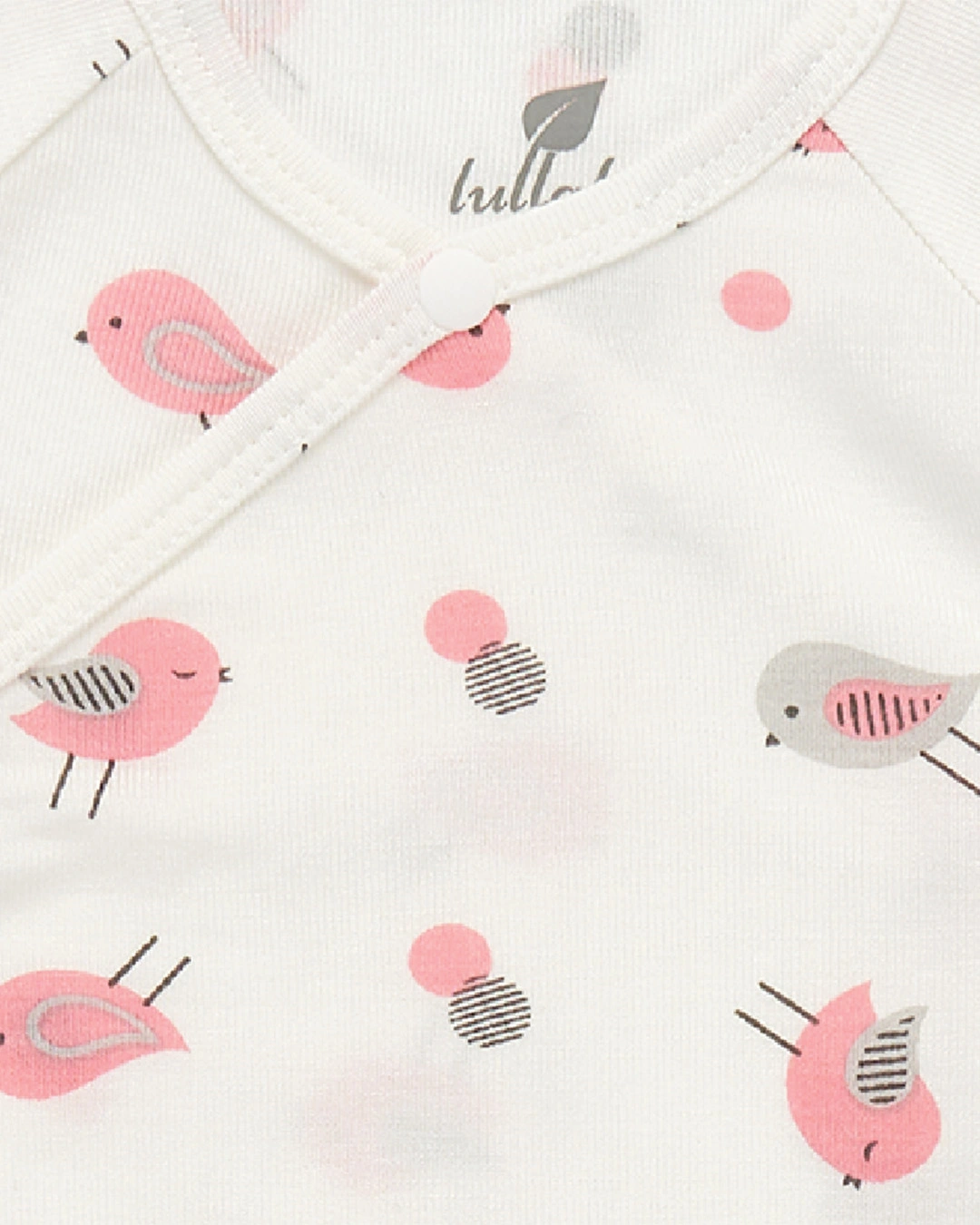 Bộ tay dài bé gái Lullaby NH109V màu trắng - hồng 3