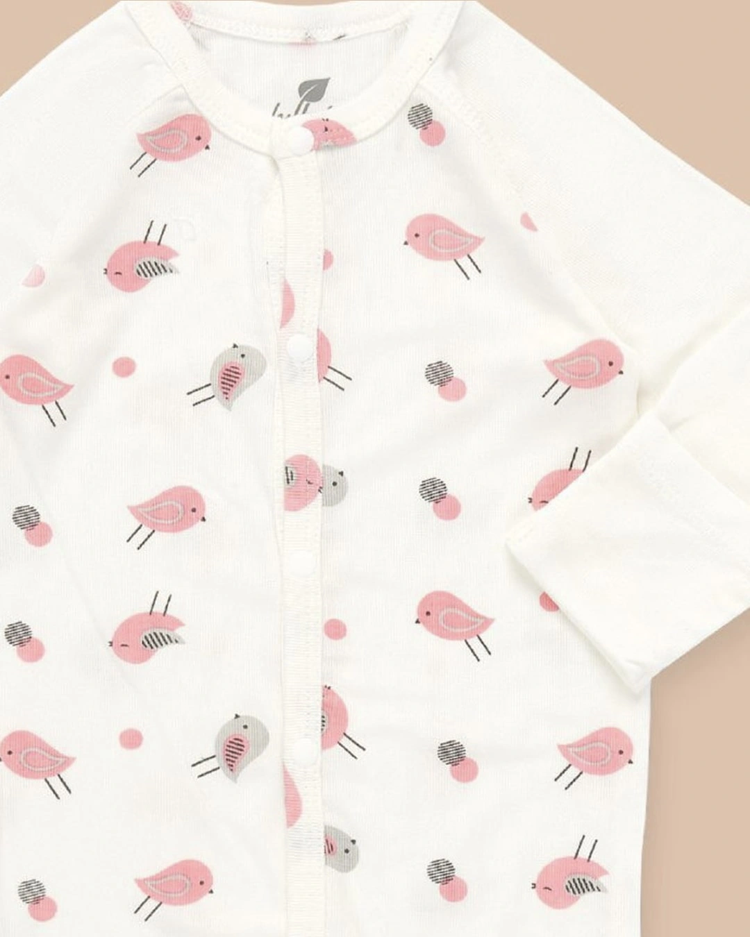 Bodysuit bé gái Lullaby NH114V màu trắng - hồng 2