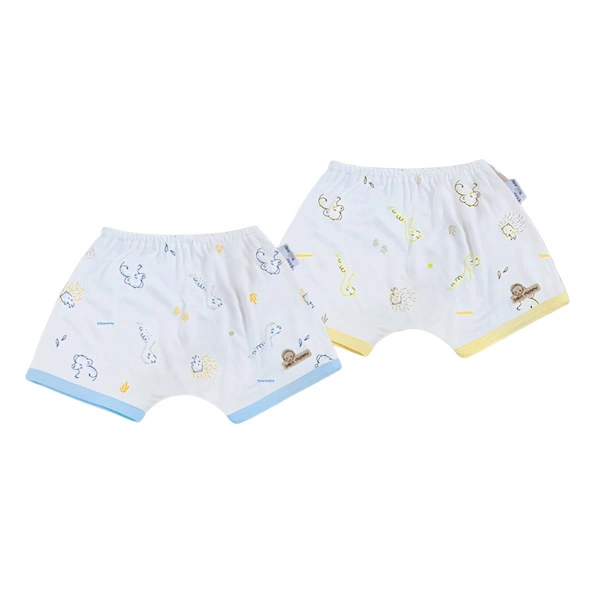 Combo 2 quần ngắn unisex BabyMommy visco vàng - xanh