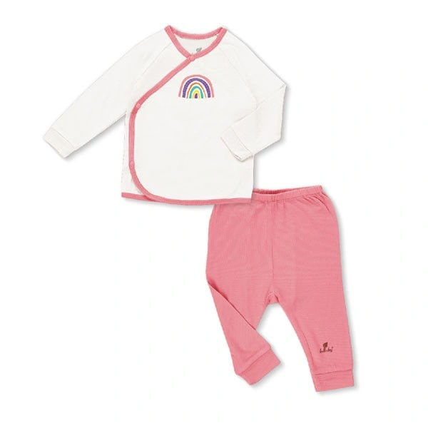 Bộ tay dài cài chéo bé gái Lullaby NH126V màu hồng 6