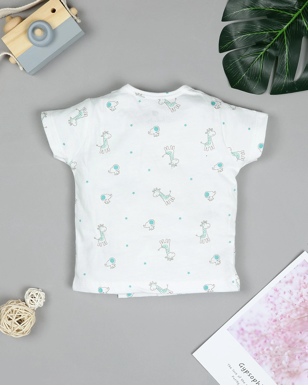 Set bộ tay ngắn bé trai Lullaby NH203V màu trắng - xanh 3