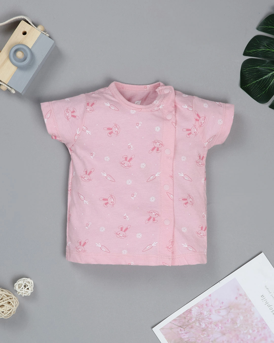 Set bộ tay ngắn bé gái Lullaby NH203V màu hồng 2