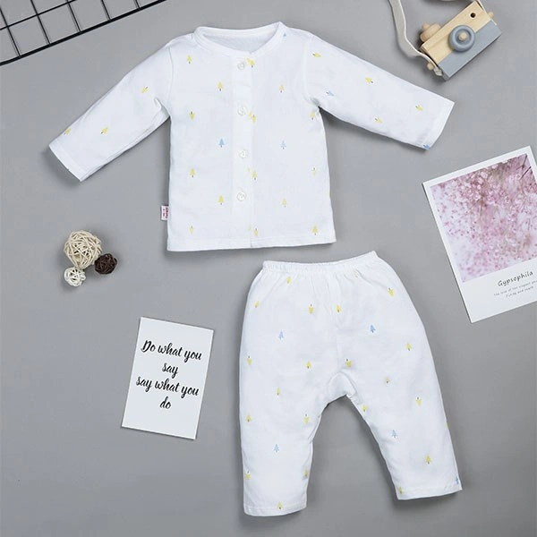 Bộ tay dài họa tiết cây thông IQ Baby màu trắng 1