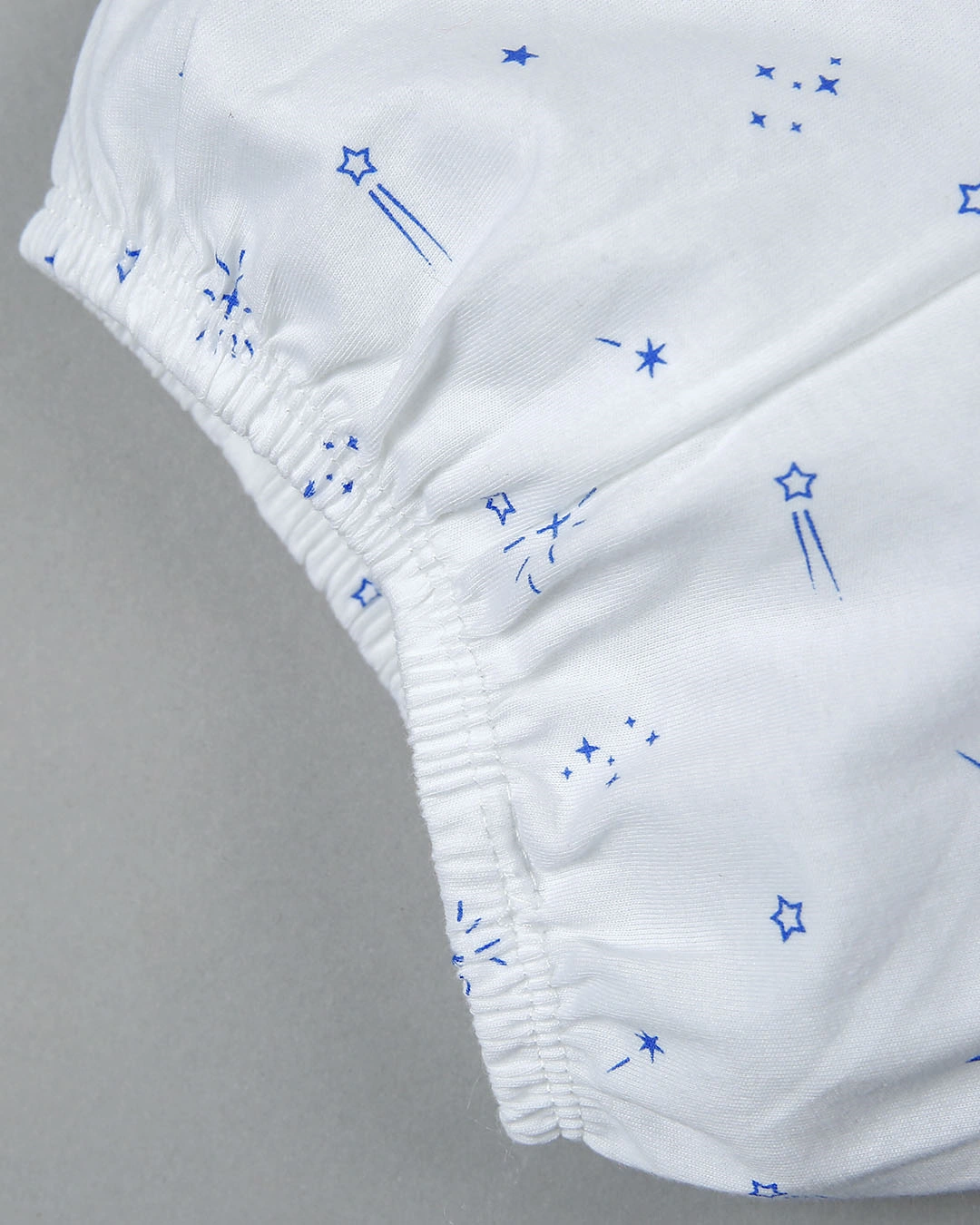 Bộ tay dài in sao băng xanh IQ Baby màu trắng 8