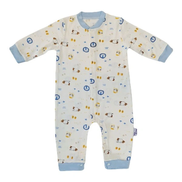 Bodysuit tay dài cài giữa BabyMommy 1 - 3 tháng màu trắng - xanh dương 1