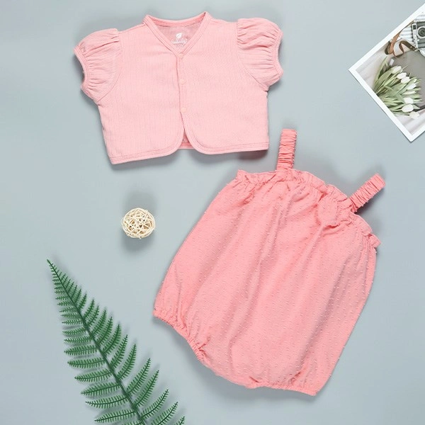 Set bodysuit bé gái Lullaby NH290V màu hồng 1