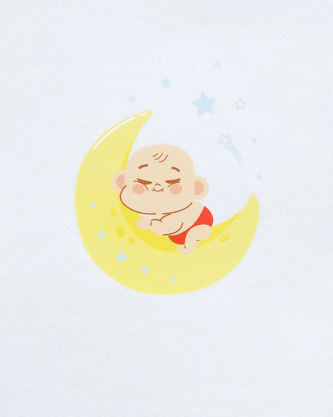 Combo 2 áo tay ngắn in cá heo xanh và em bé IQ Baby màu trắng 13