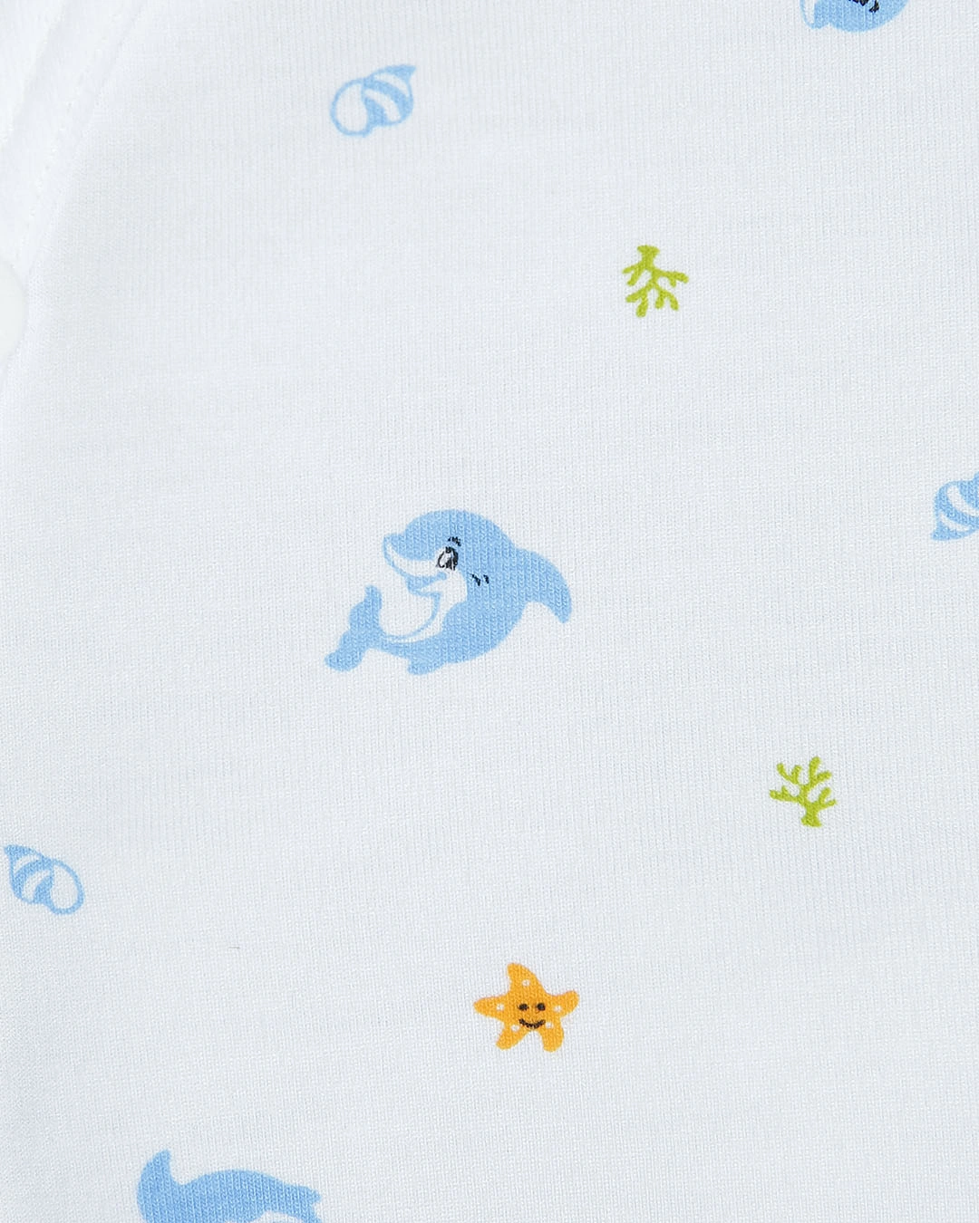Combo 2 áo tay ngắn in cá heo xanh và em bé IQ Baby màu trắng 7