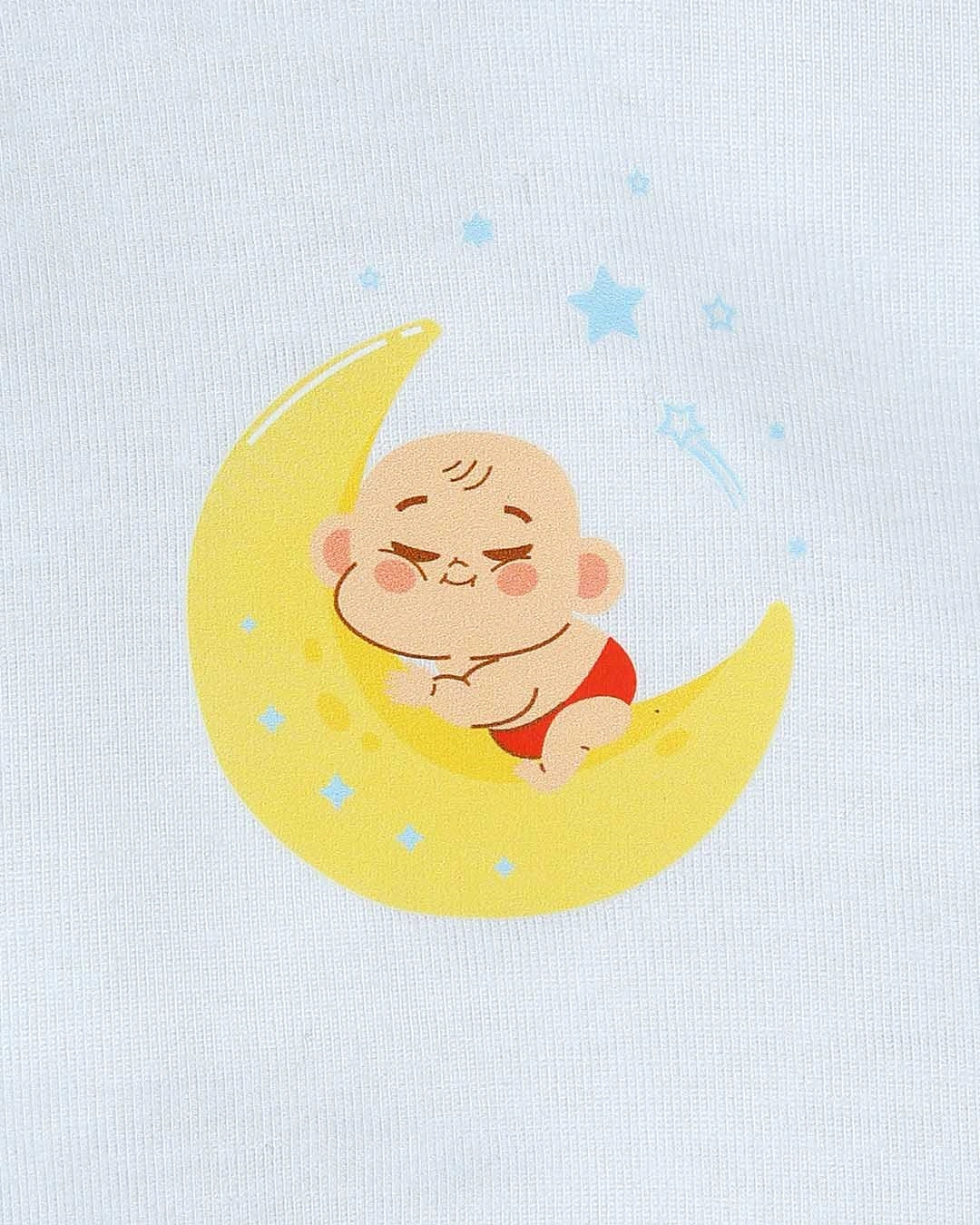 Combo 2 áo tay dài in cá heo xanh và em bé IQ Baby màu trắng 13