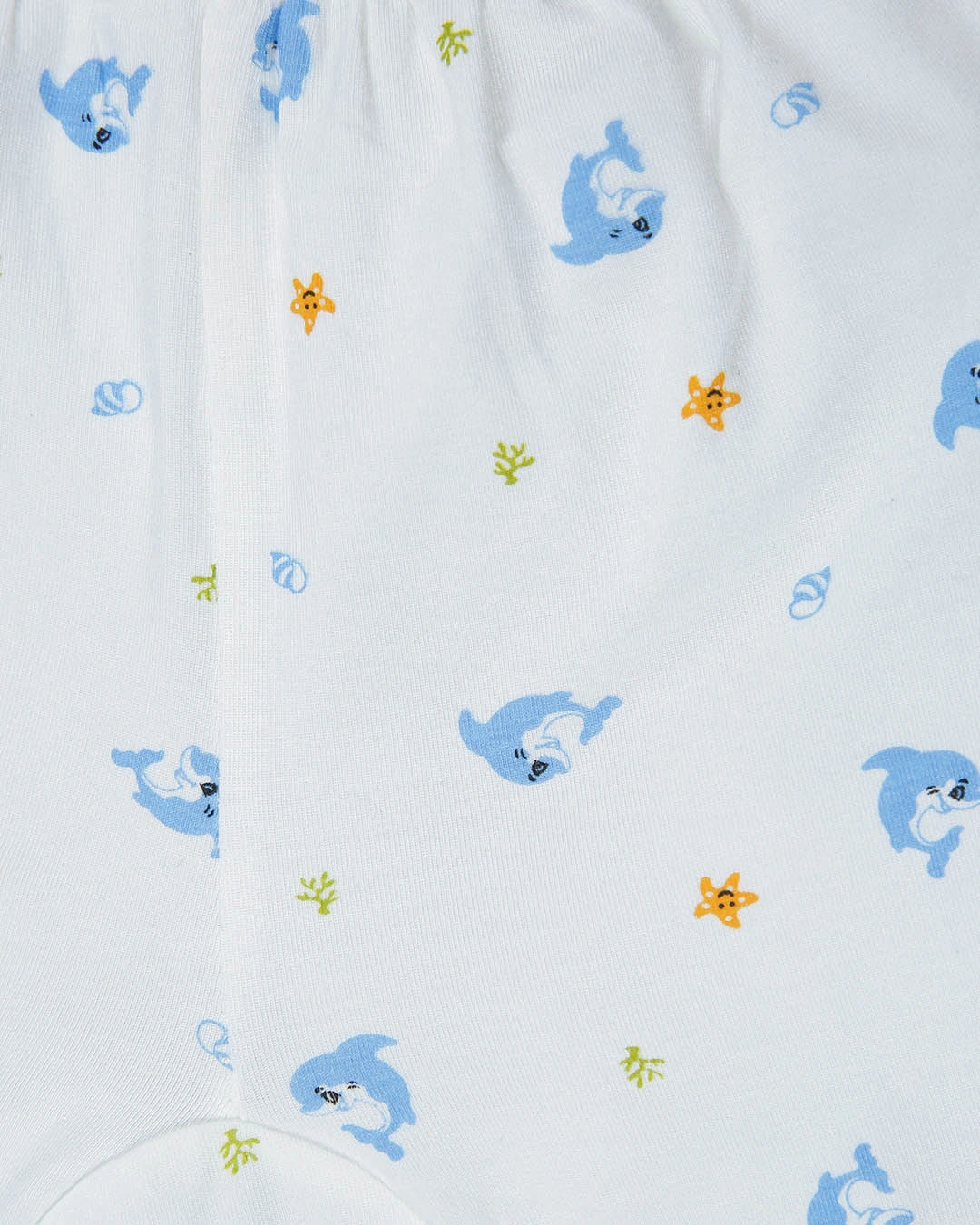 Set bộ tay dài in cá heo xanh IQ Baby 0 - 3 tháng màu trắng 11