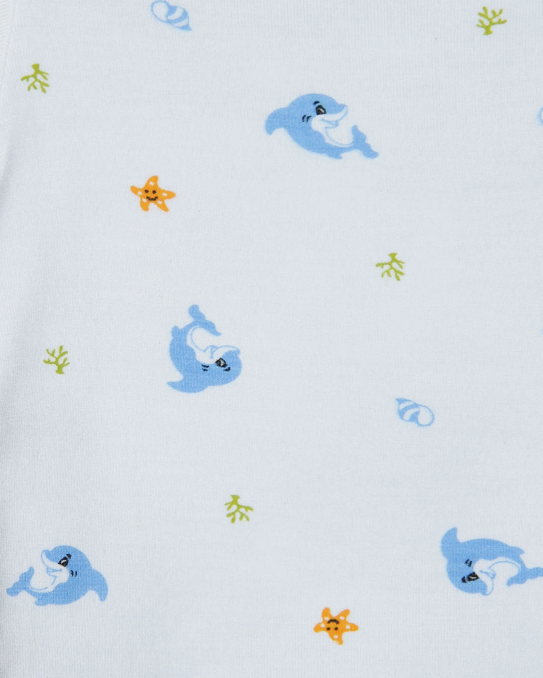 Combo 2 bodysuit tay ngắn in cá heo xanh và em bé IQ Baby màu trắng 8