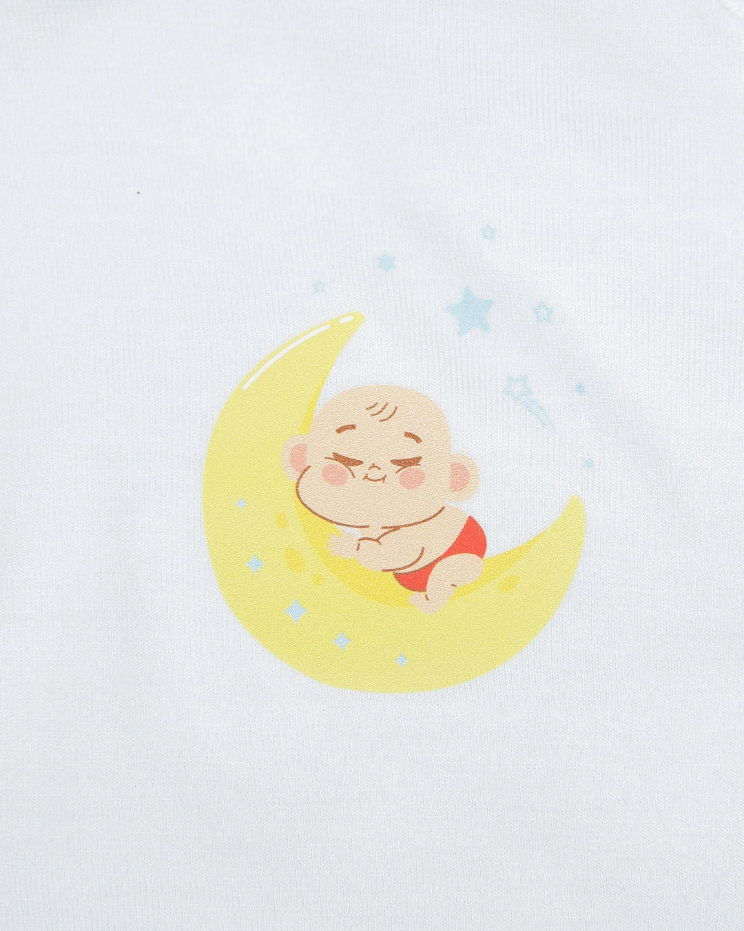 Combo 2 áo tay ngắn in cá heo xanh và em bé IQ Baby màu trắng 21