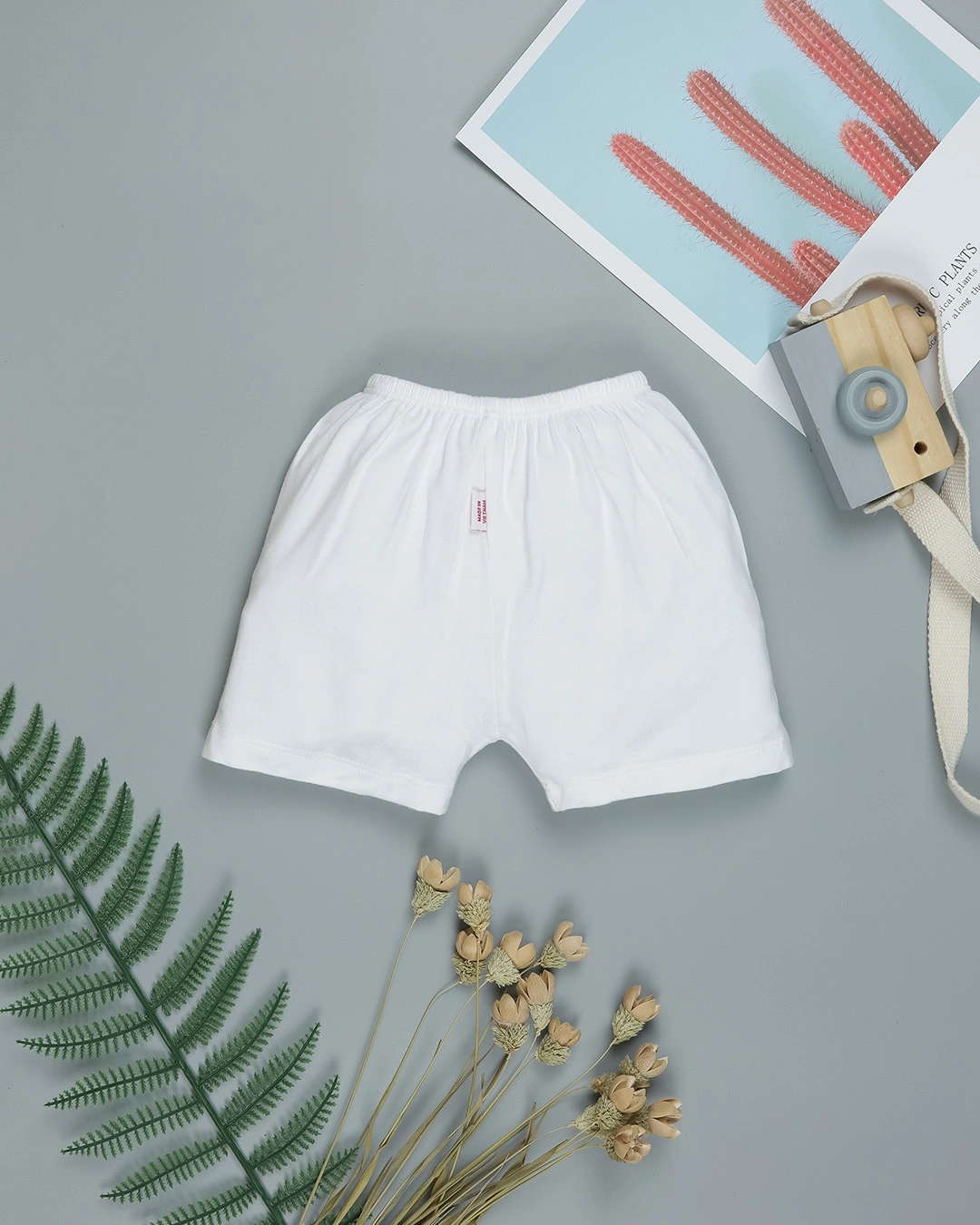 Combo 2 quần ngắn in cá heo xanh IQ Baby màu trắng 21