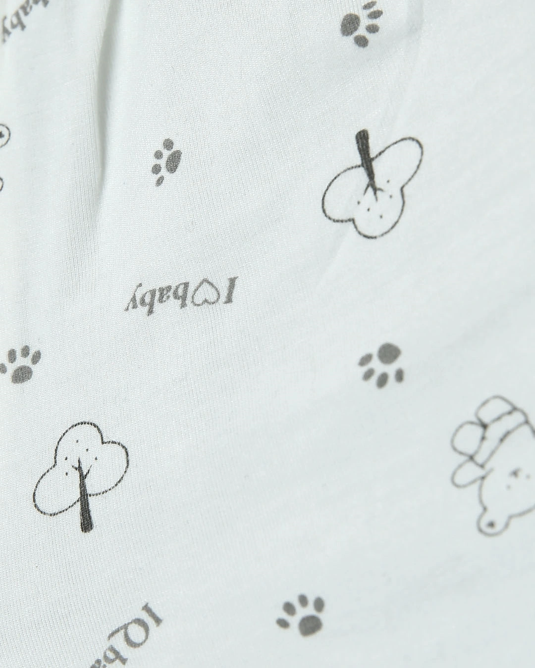 Set bộ tay dài in gấu xám IQ Baby 0 - 3 tháng màu trắng 11