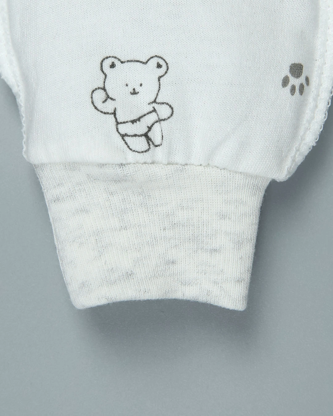 Set bộ tay dài in gấu xám IQ Baby 0 - 3 tháng màu trắng 17