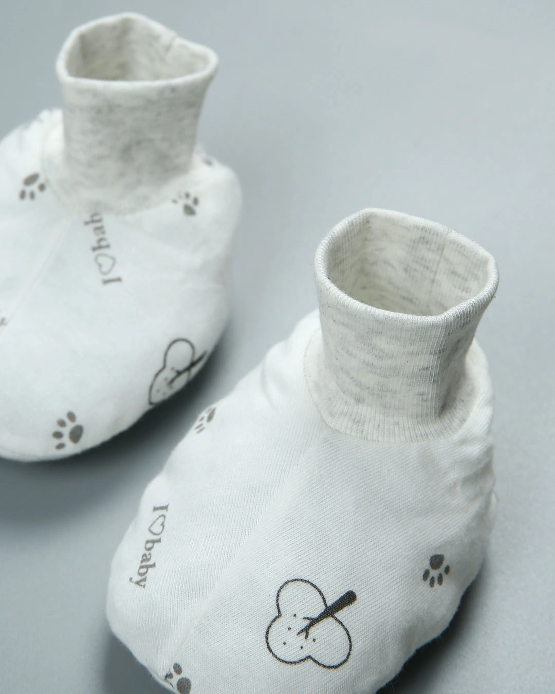 Set bộ tay dài in gấu xám IQ Baby 0 - 3 tháng màu trắng 19