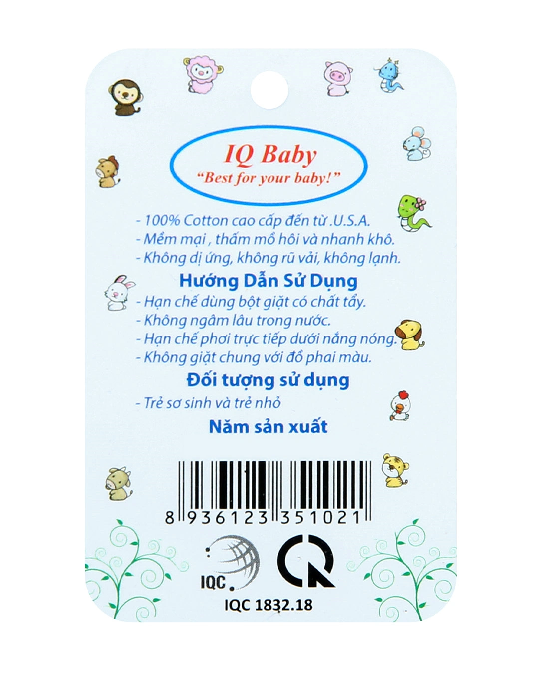 Set bộ tay dài in gấu xám IQ Baby 0 - 3 tháng màu trắng 20