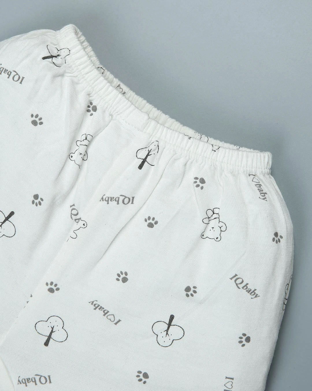 Set bộ tay dài in gấu xám IQ Baby 0 - 3 tháng màu trắng 9