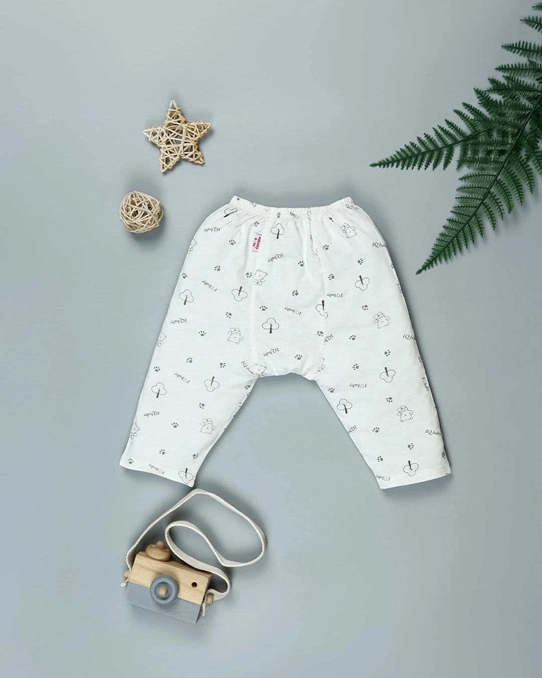 Set bộ tay dài in gấu xám IQ Baby 0 - 3 tháng màu trắng 8