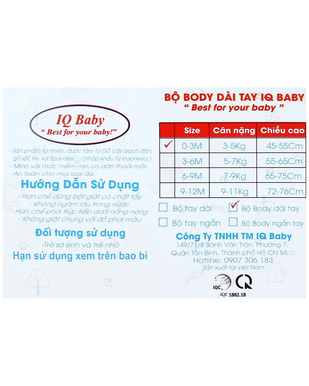 Combo 2 bodysuit tay dài in gấu xám và em bé IQ Baby màu trắng 14
