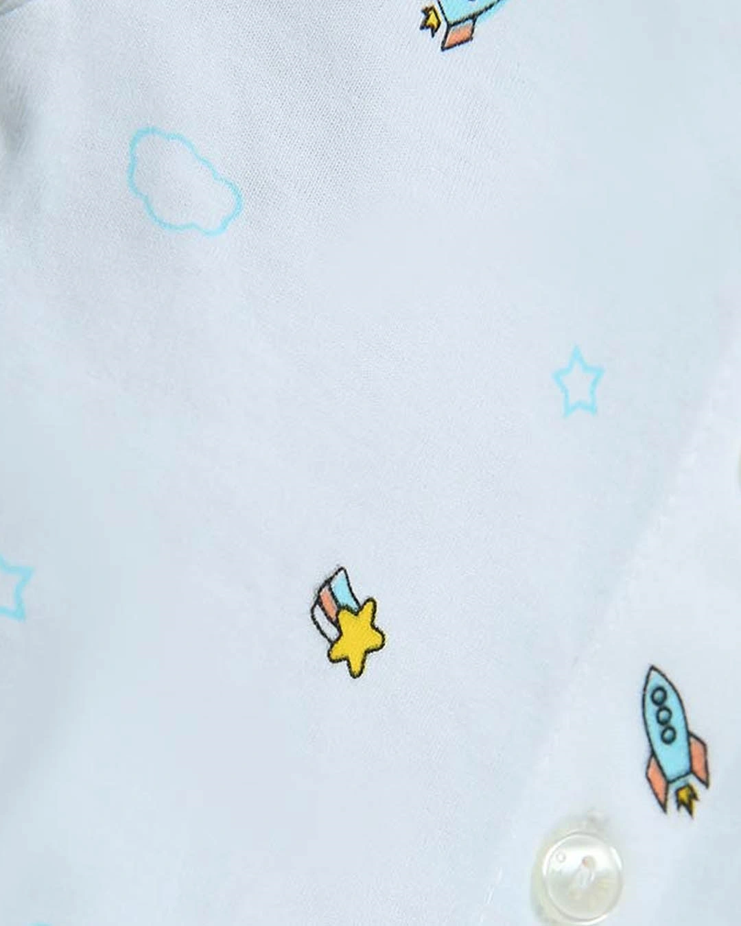 Áo tay ngắn in quả địa cầu IQ Baby màu trắng 5