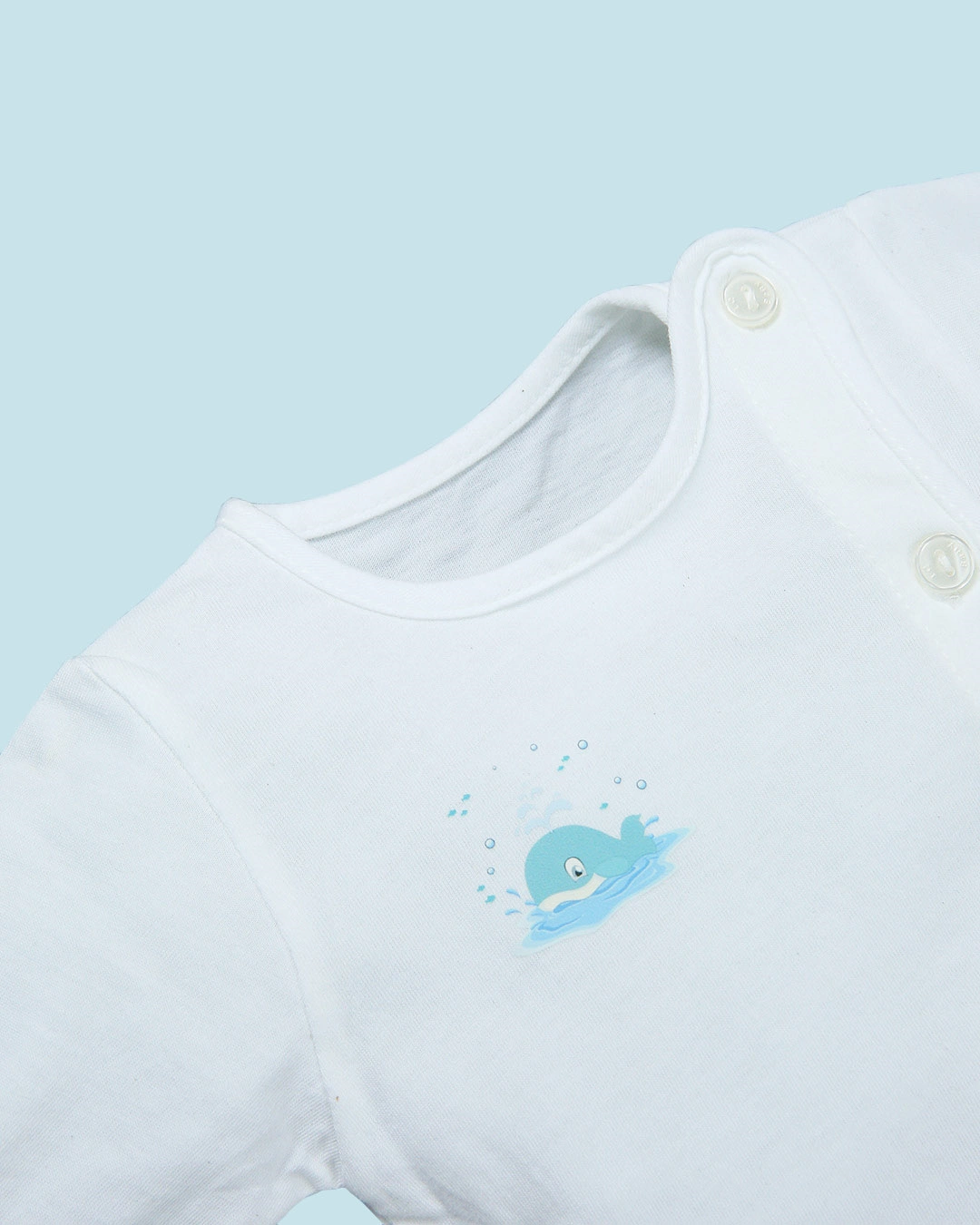 Áo tay dài in hình cá voi IQ Baby màu trắng 4