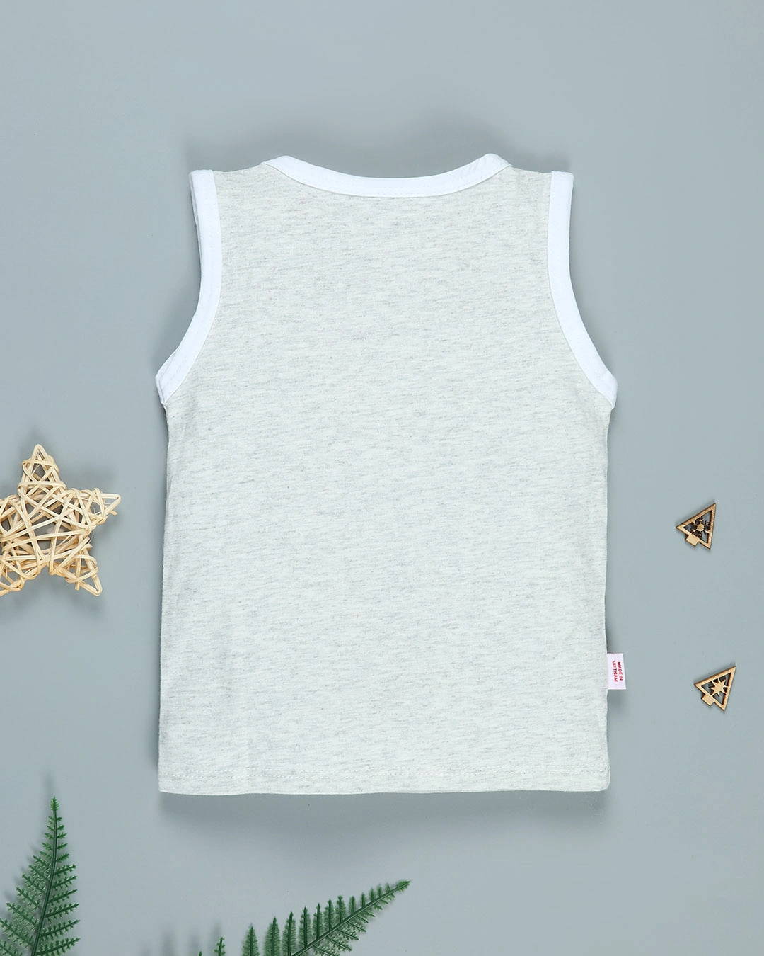 Bộ sát nách in hình rồng IQ Baby màu xám 3