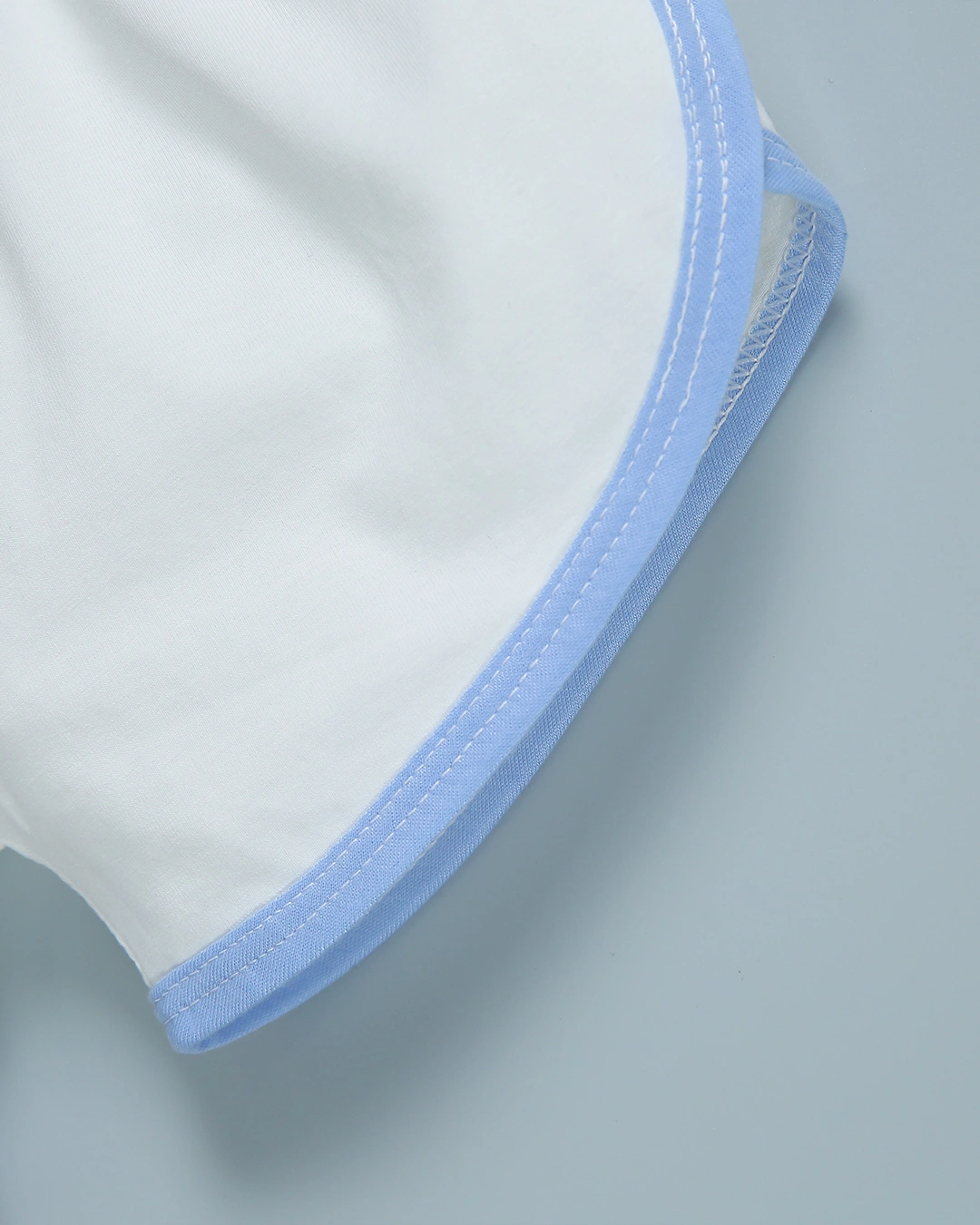 Bộ sát nách in hình voi IQ Baby màu trắng viền xanh 9