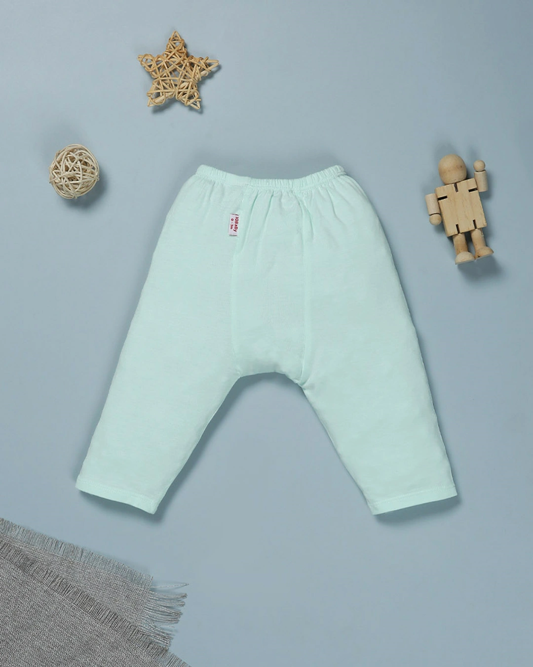 Bộ tay dài in hình voi IQ Baby màu trắng - xanh ngọc 10