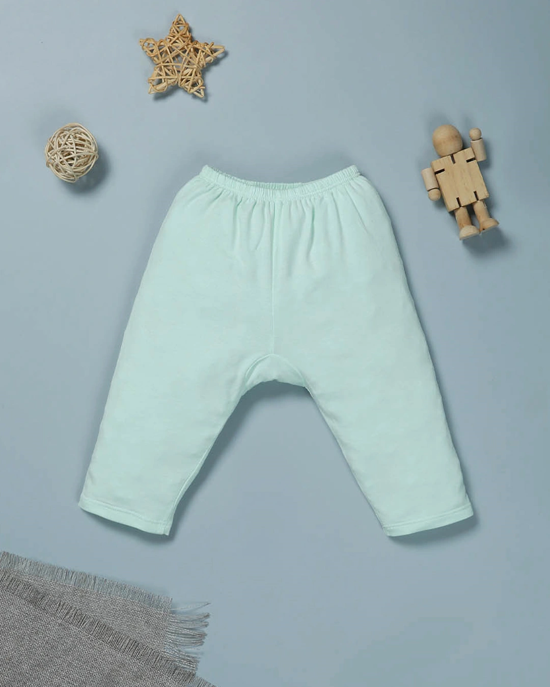 Bộ tay dài in hình voi IQ Baby màu trắng - xanh ngọc 9
