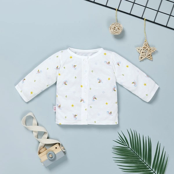 Áo tay dài in thuyền IQ Baby màu trắng 1